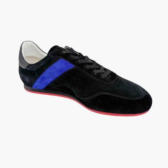 Christian Louboutin My K Low Top Sneakers Size 39.5 US 9.5 Black Blue Suede - Picture 12 of 14